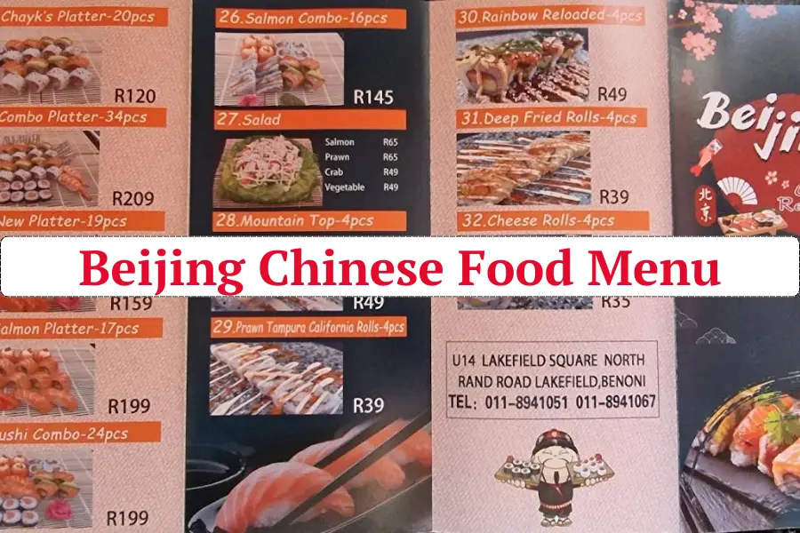 Beijing Chinese Food Menu