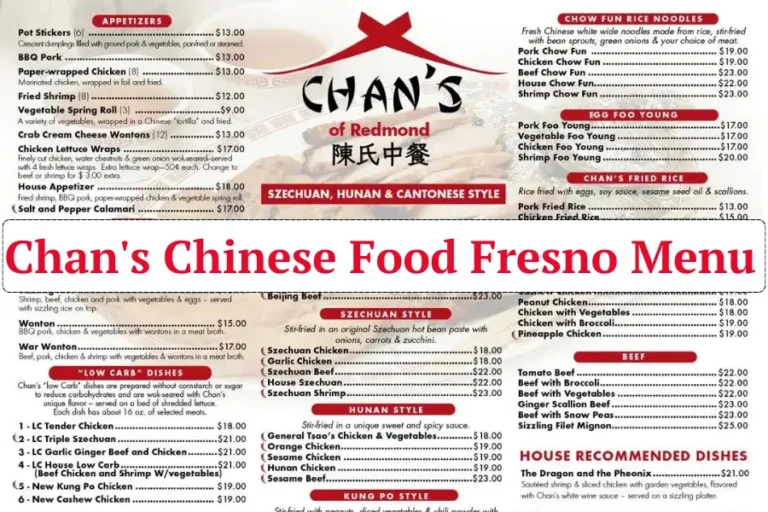 Chan's Chinese Food Fresno Menu