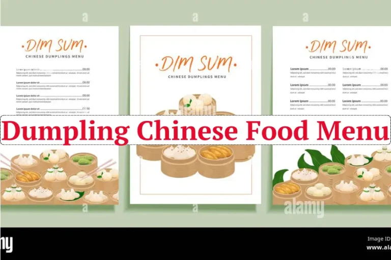 Dumpling Chinese Food Menu