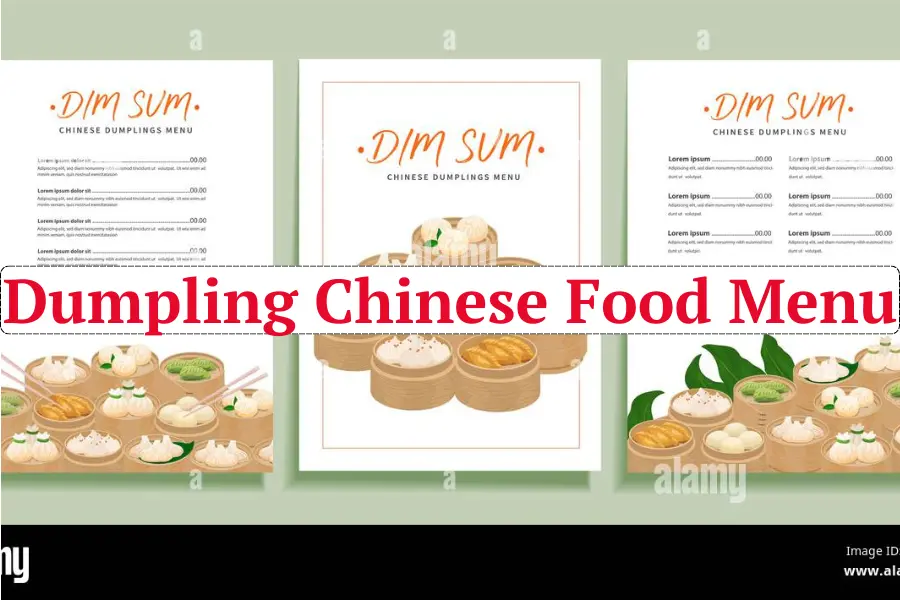 Dumpling Chinese Food Menu