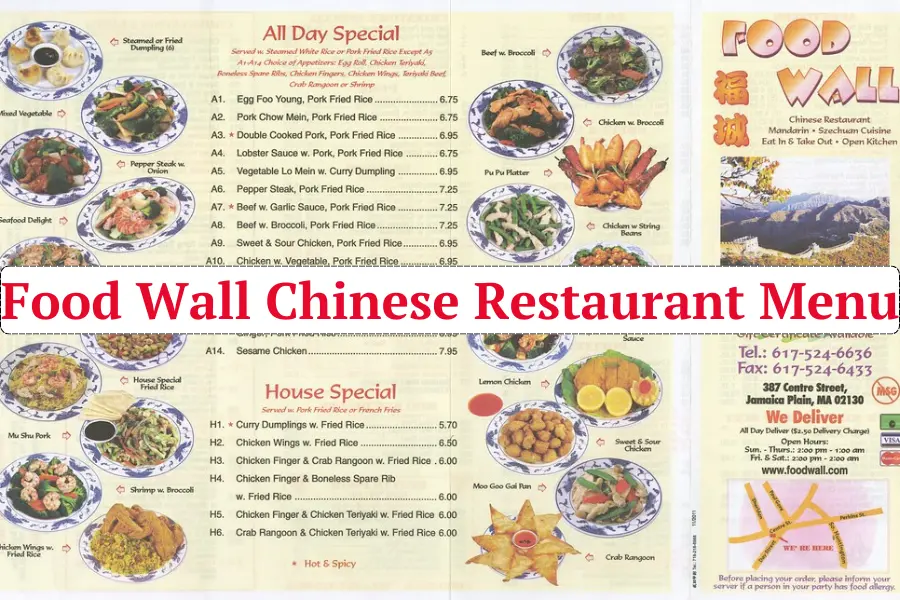 Food Wall Chinese Restaurant Menu