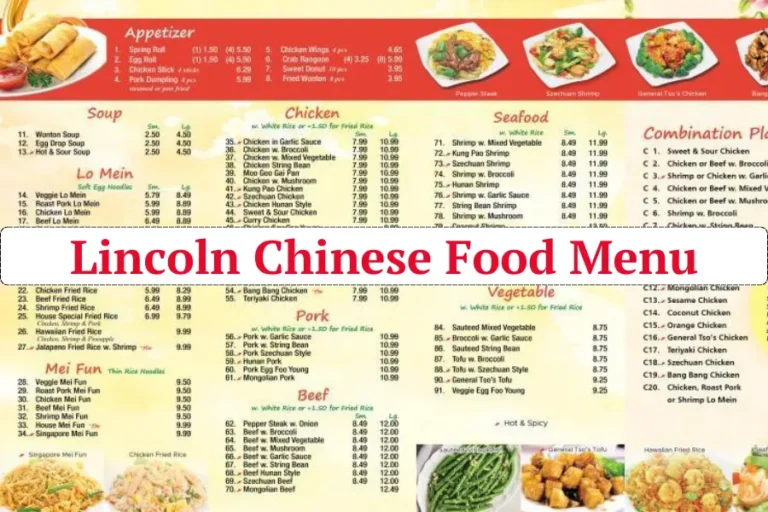 Lincoln Chinese Food Menu