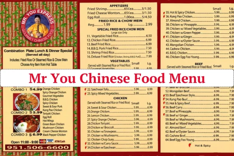 Mr You Chinese Food Menu