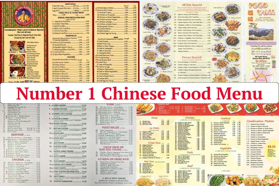 Number 1 Chinese Food Menu