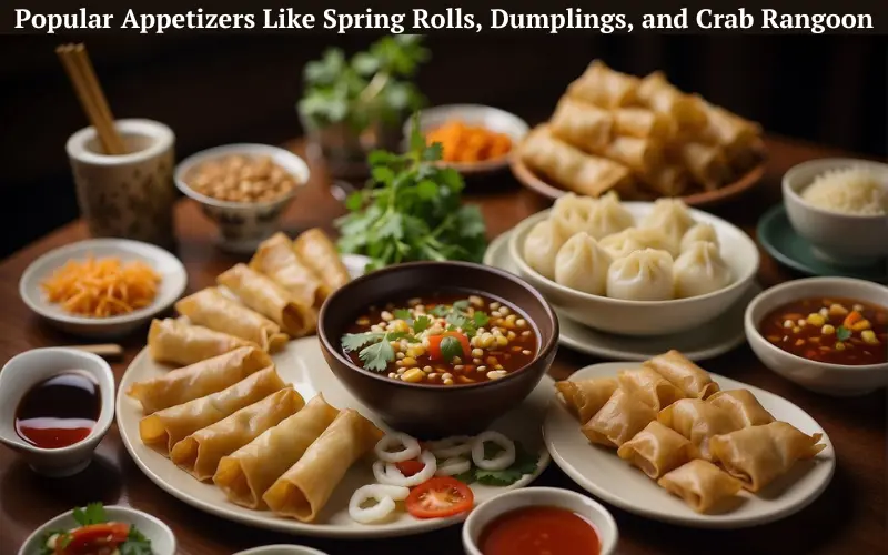 Popular Appetizers Like Spring Rolls, Dumplings, and Crab Rangoon