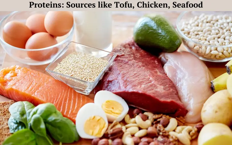 Proteins Sources like Tofu, Chicken, Seafood