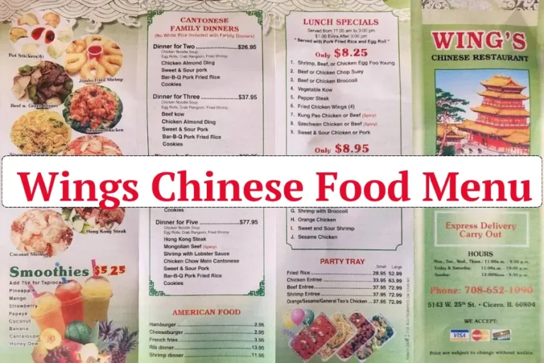 Wings Chinese Food Menu