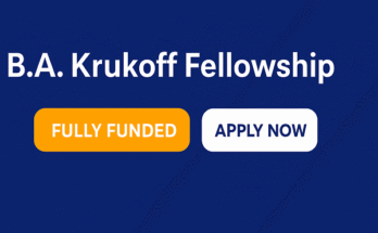 B.A. Krukoff Fellowship 2026 (Fully Funded)
