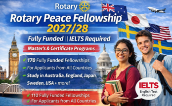Rotary Peace Fellowship 2027/28 – Fully Funded Master’s & Certificate | IELTS Required