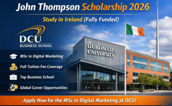 The John Thompson Scholarship in Ireland is an excellent opportunity for students passionate about digital marketing, media, and business innovation.